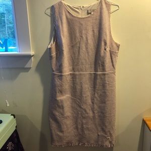 Loft Pink and Black Tweed Dress